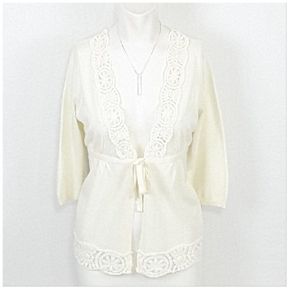 LOFT Sweaters - ANN TAYLOR LOFT, Crochet Cardigan, size Large